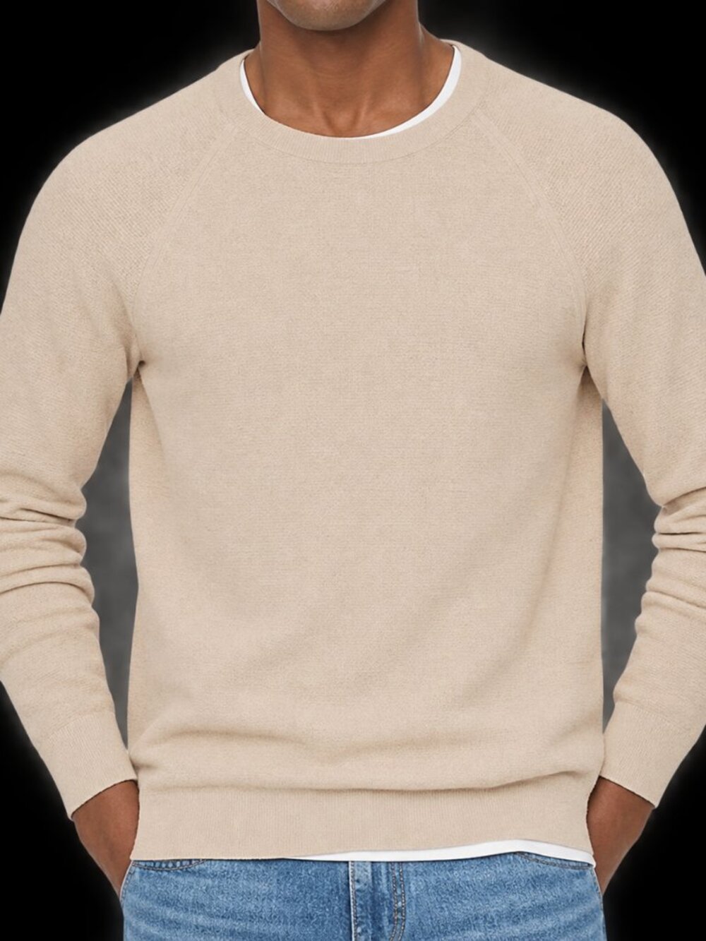 J.Crew Factory XXL Light Khaki Cotton Seed-Stitch Crewneck Sweater 70%off Retail